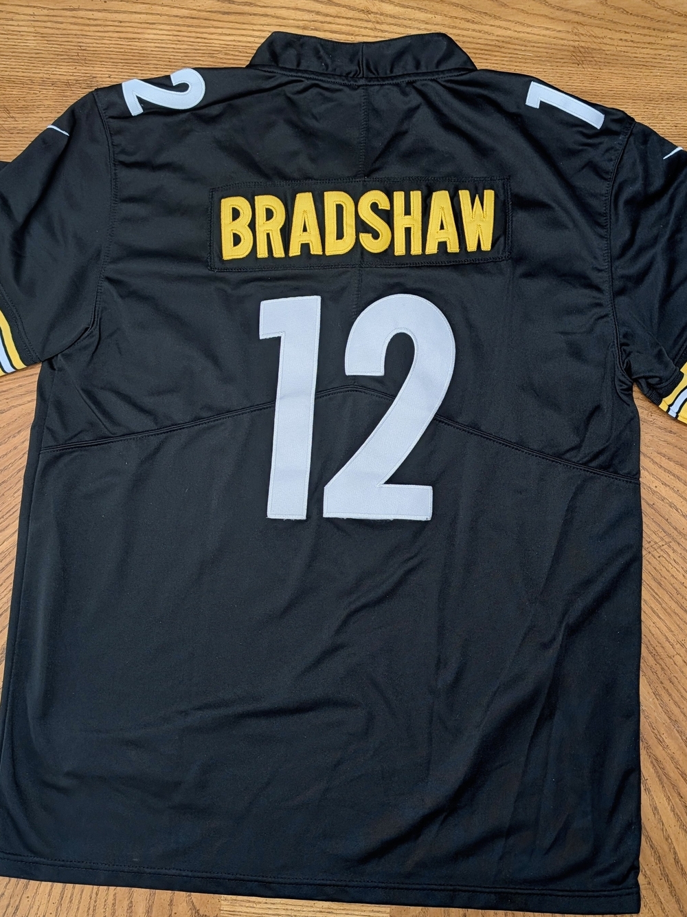 Black Nike Bradshaw #12 Throwback Men's Football Jersey